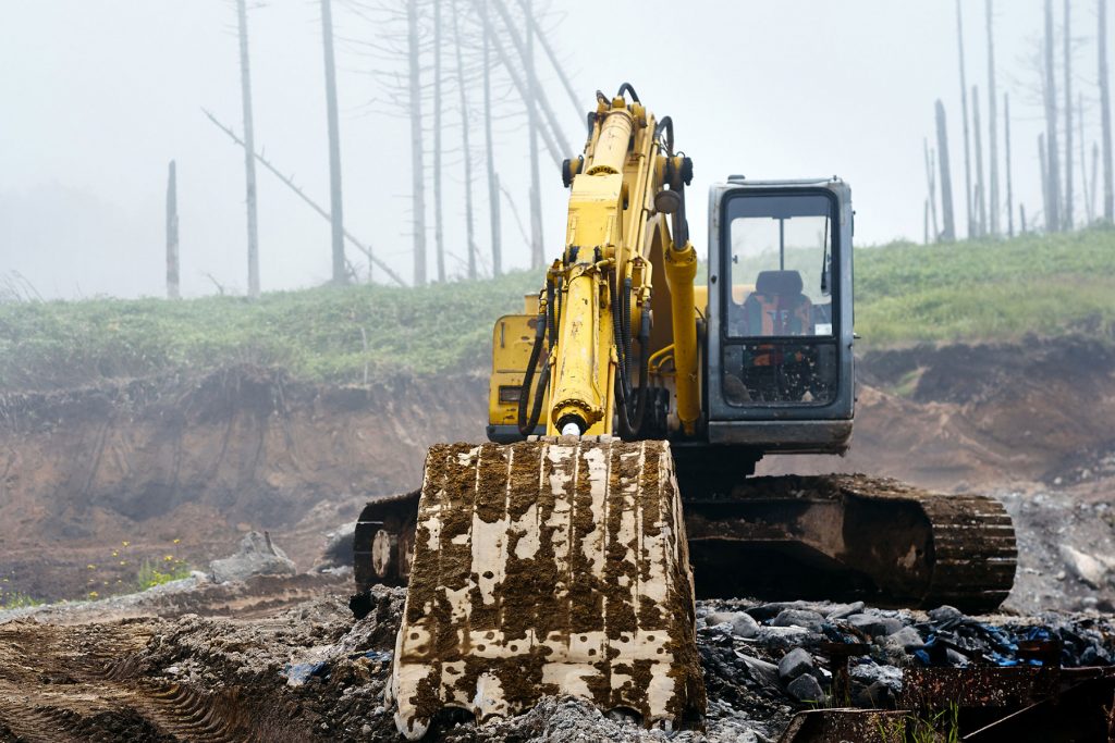 Excavator representing connected enterprise equipment