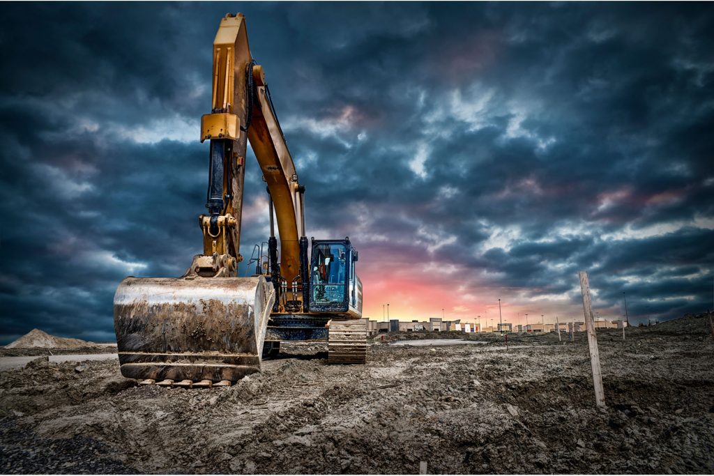 Excavator machinery at a construction site